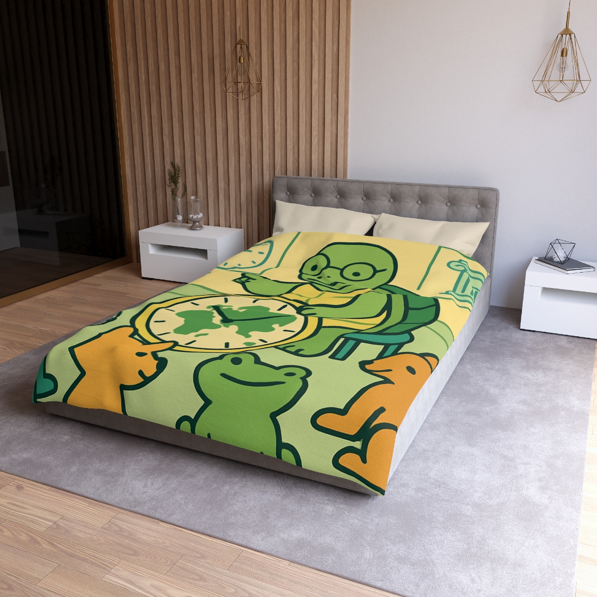 Time-Traveling Turtle School personalized bedding duvets