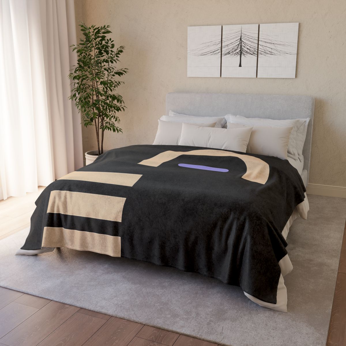 Corner Bars With Floating Half Ring designer printed blankets