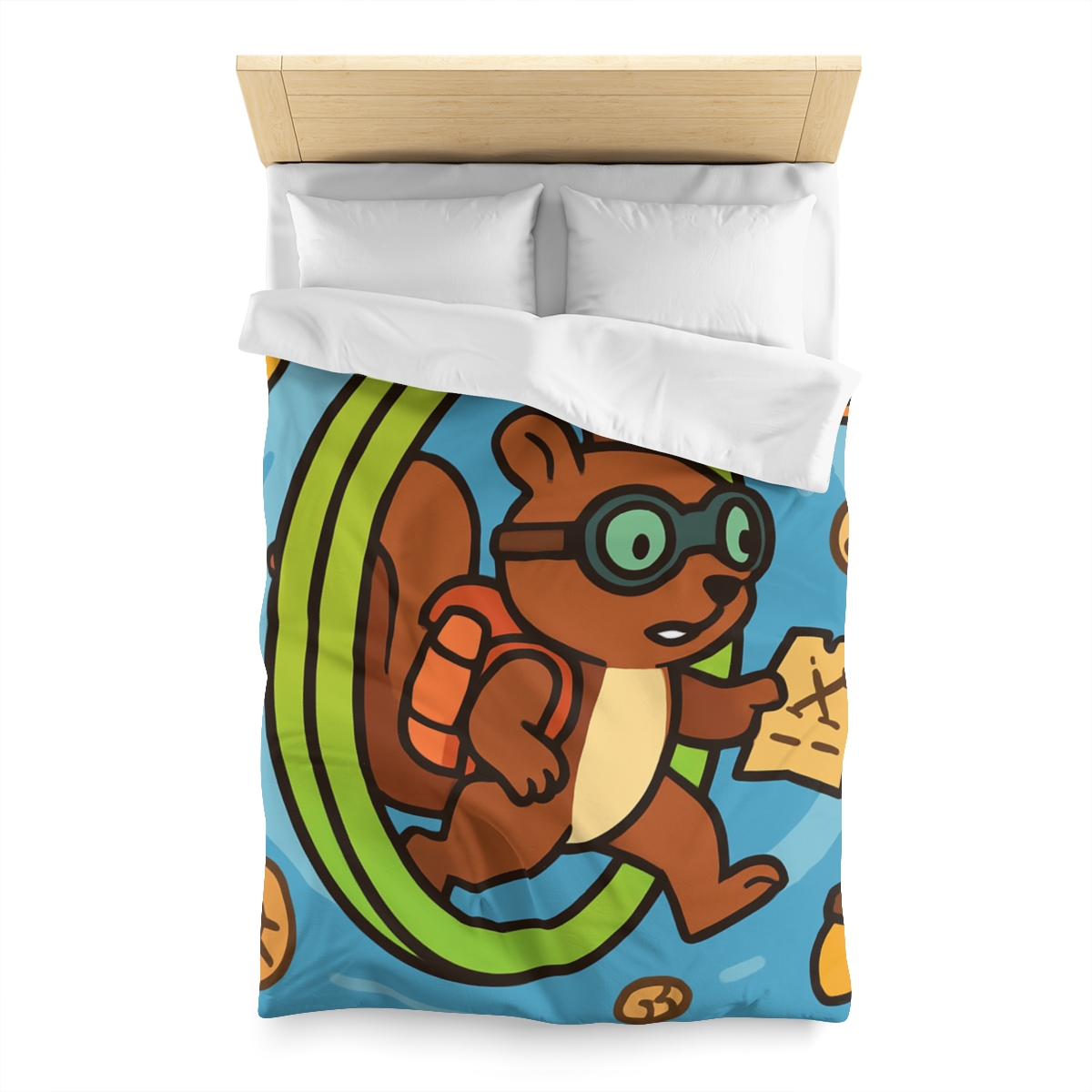 Time-Traveling Squirrel Explorer designer printed duvets