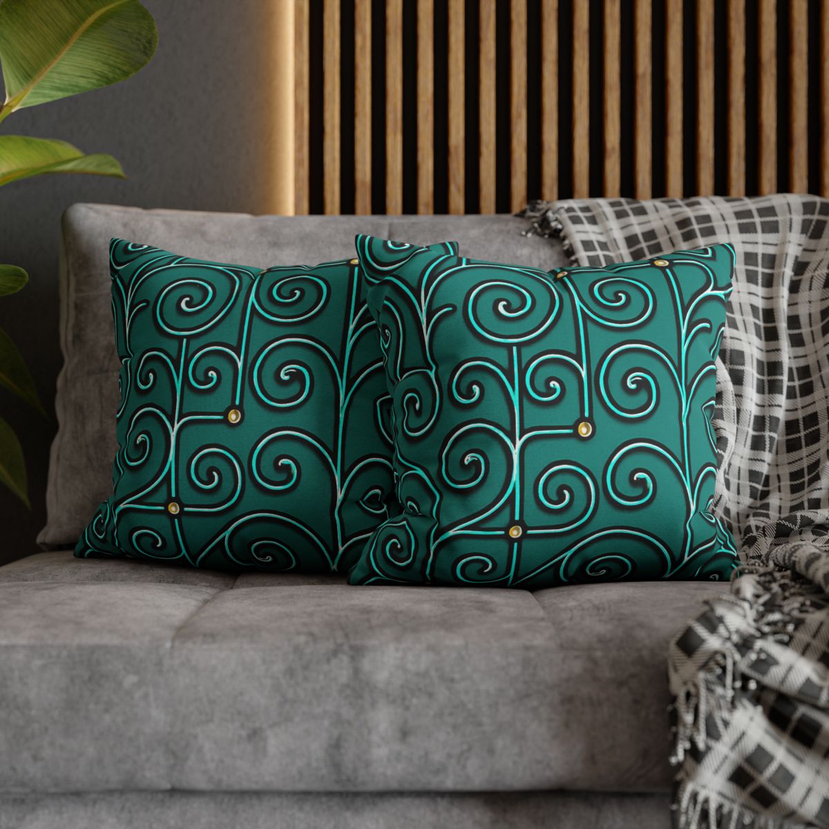 Tendril Circuit Lattice personalized pillow covers