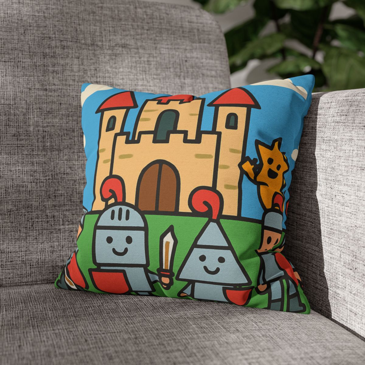 Castle Of Shape Knights designer print pillow cases