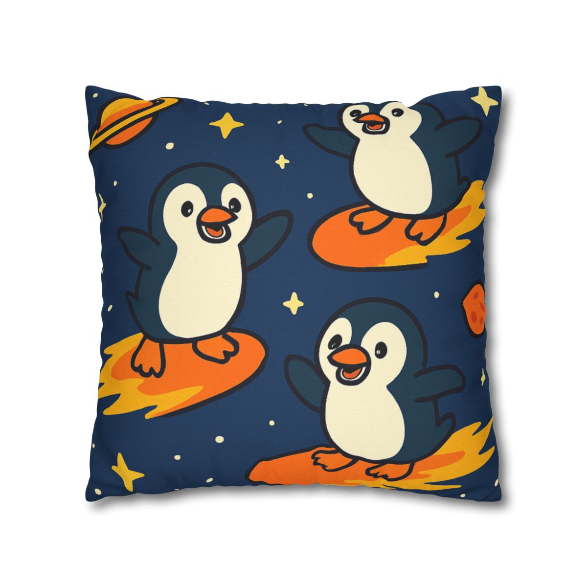 Comet Surfing Penguin Patrol comfortable bedding pillow covers