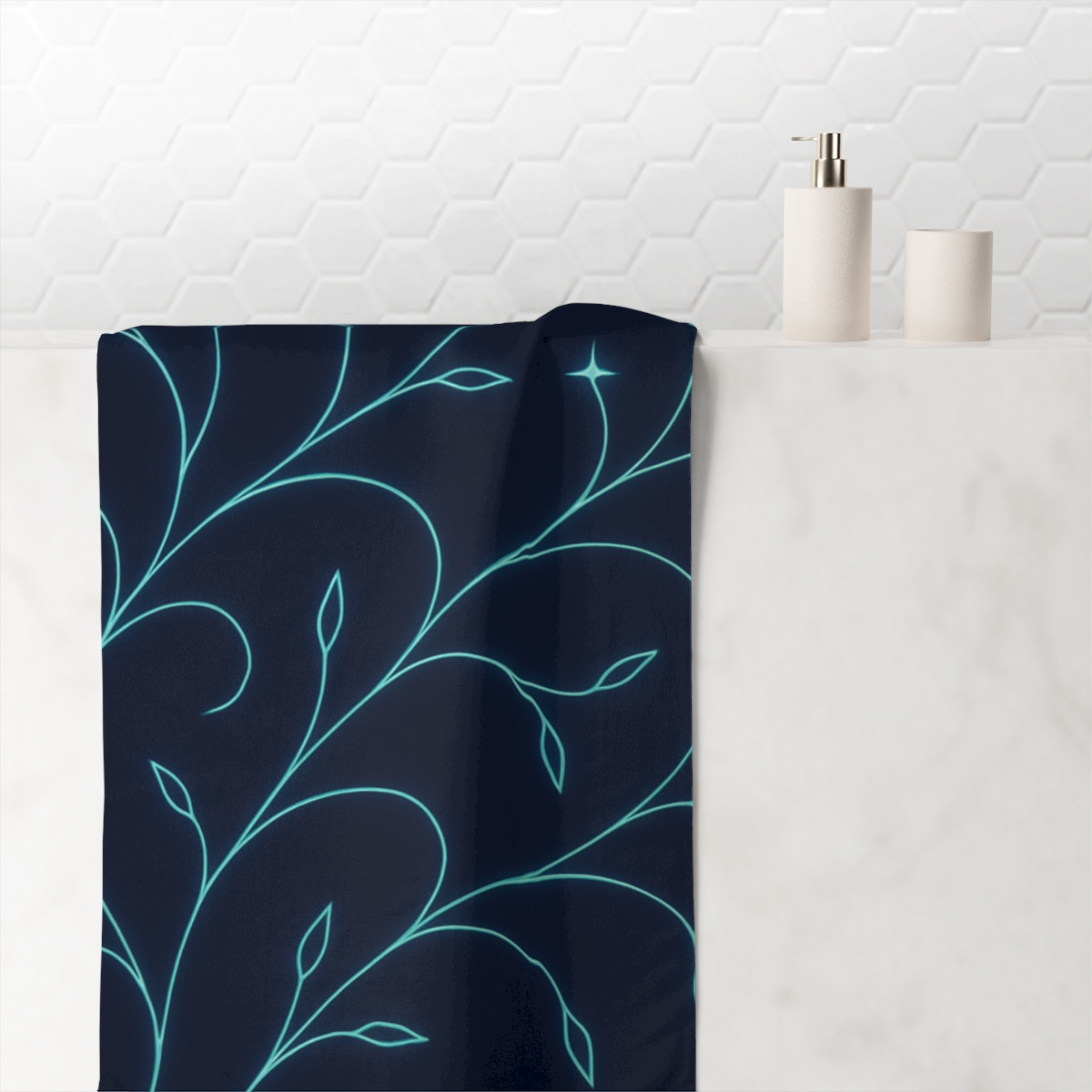 Starlit Vine Constellations stylish beach towels