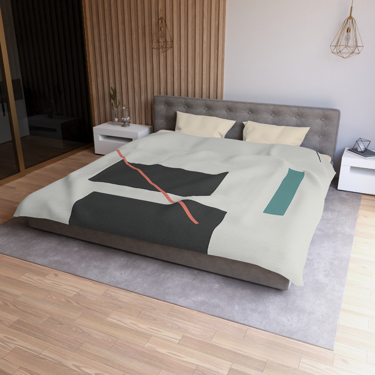 Stacked Rectangles With Crossing Arc trendy bedroom duvets