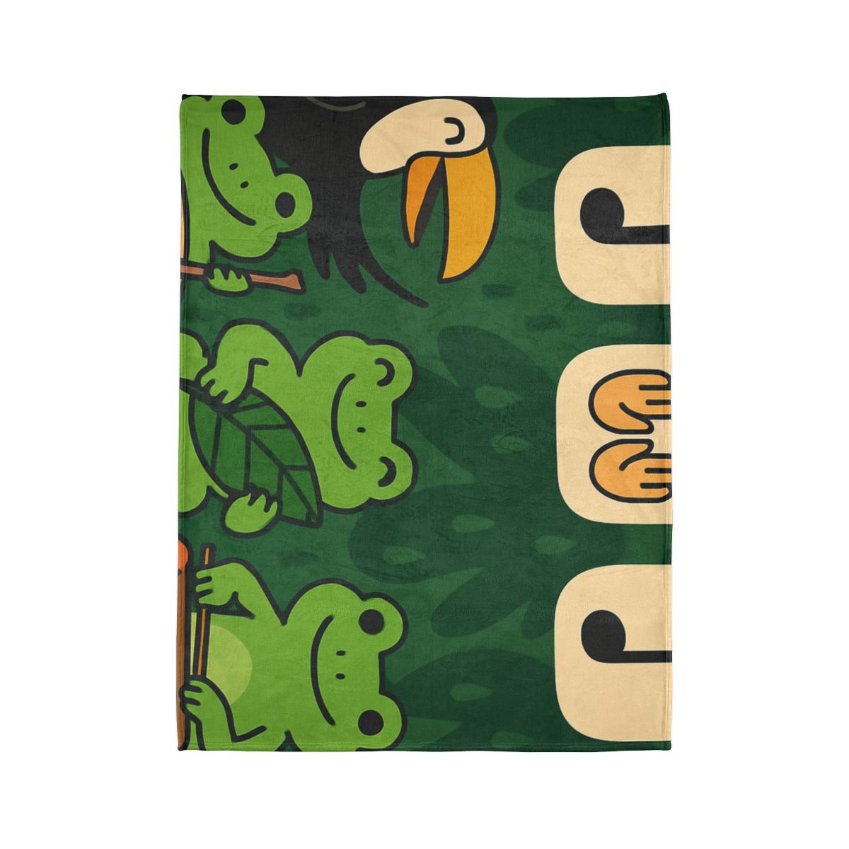 Jungle Rain Rhythm With The Frog Band soft fleece blankets