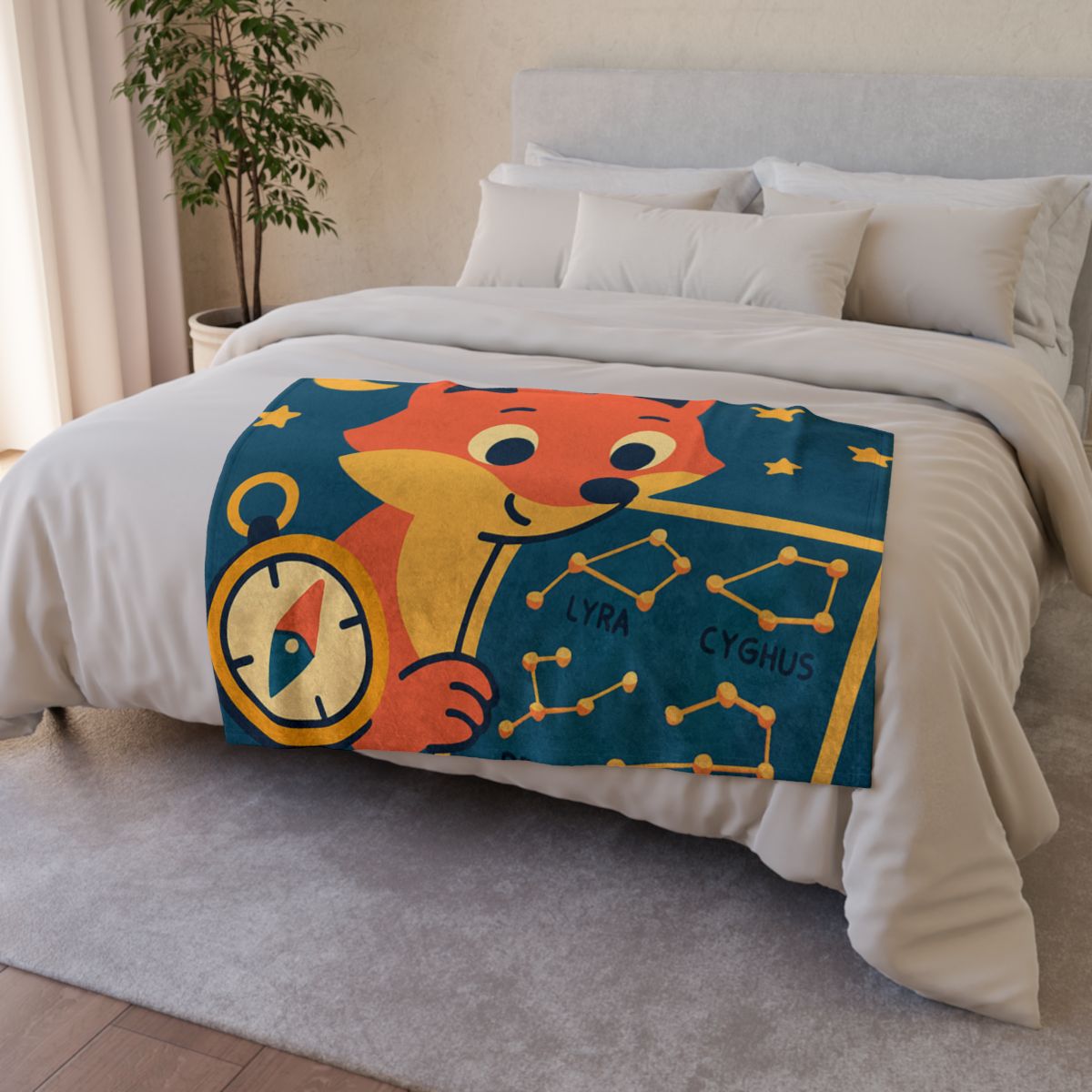 Star Map Explorer Fox decorative home blankets