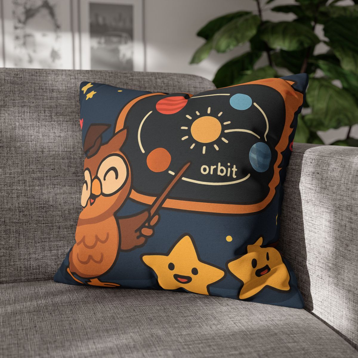 Comet Classroom Owl soft cotton pillow cases