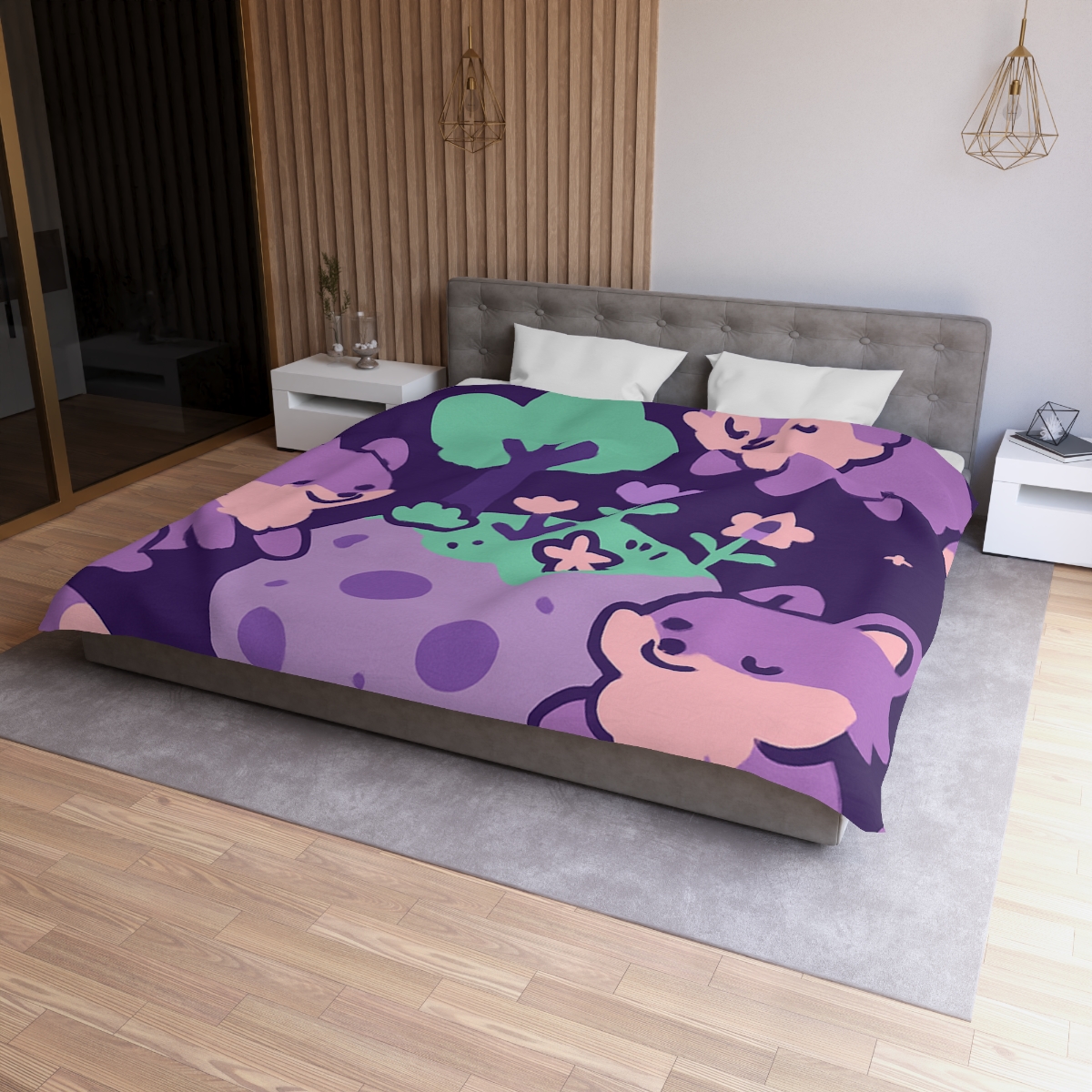 Galaxy Garden Of Floating Foxes designer printed duvets