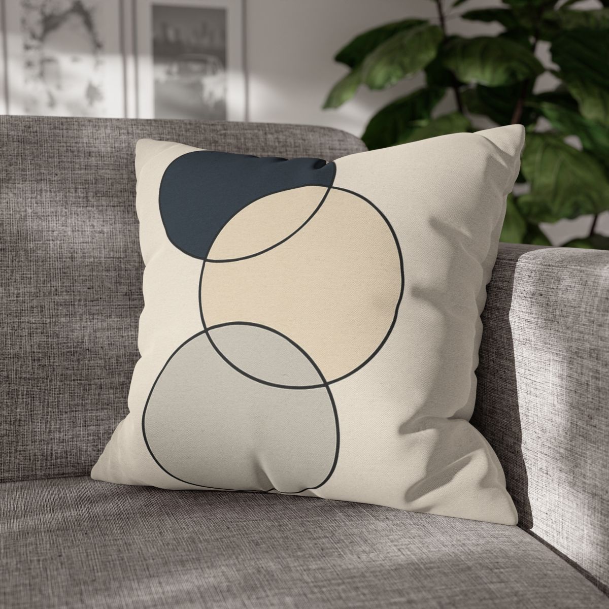 Staggered Trio Of Circles trendy patterned pillow cases