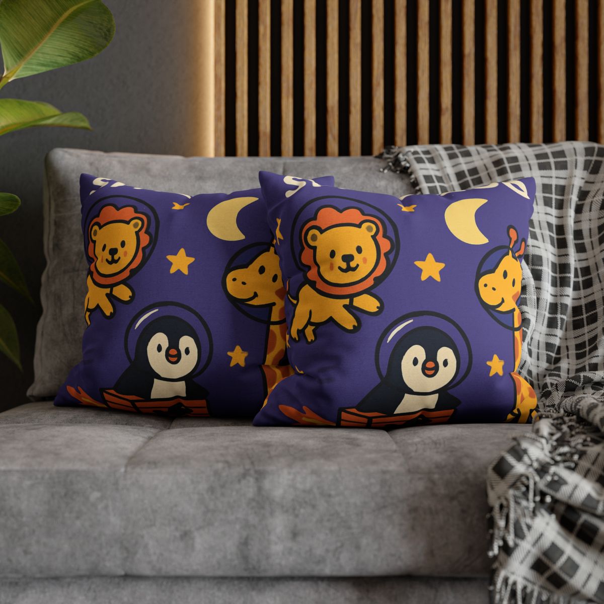 Starry Space Zoo custom pillow cases