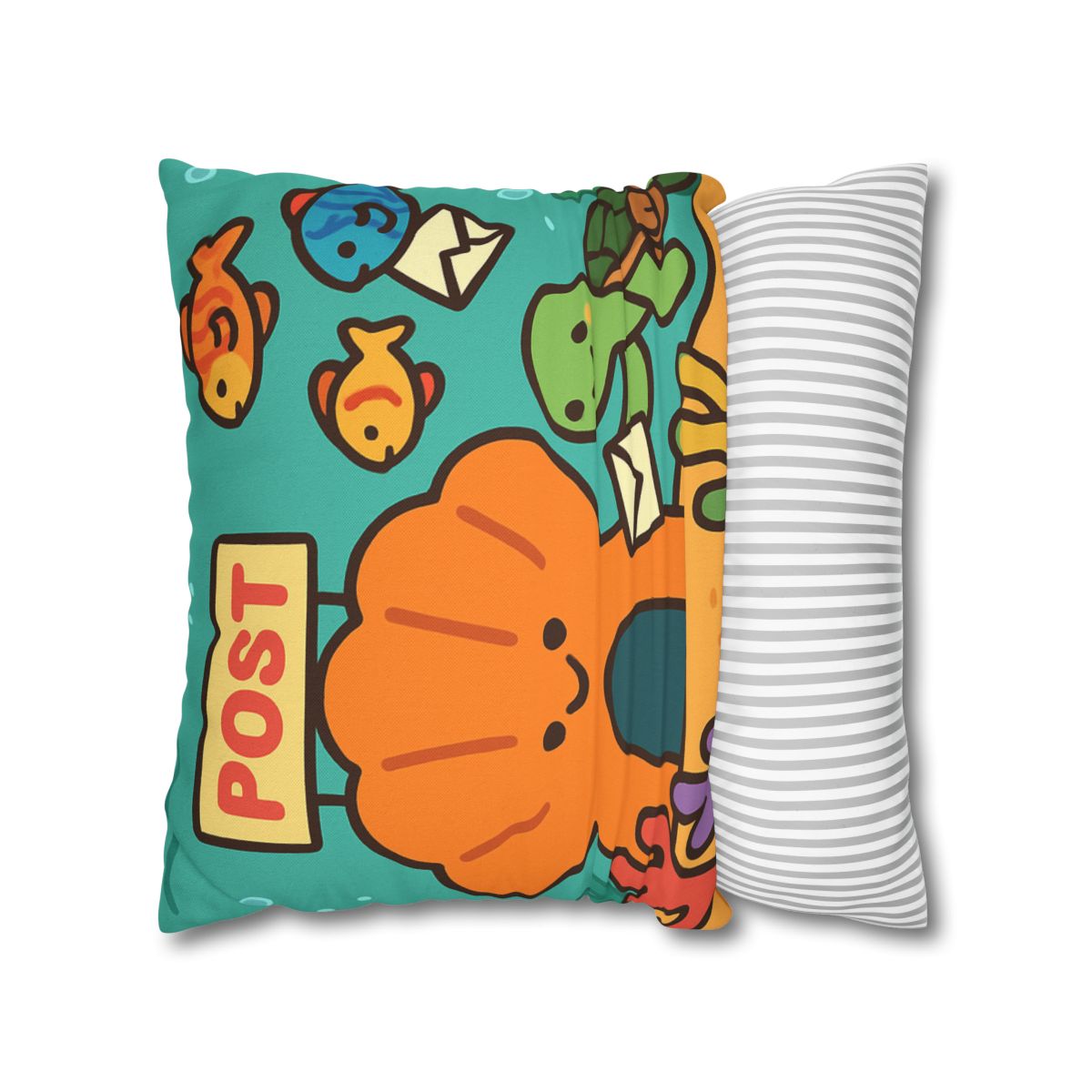 Coral Reef Post Office With Turtle Mail Carrier soft cotton pillow cases