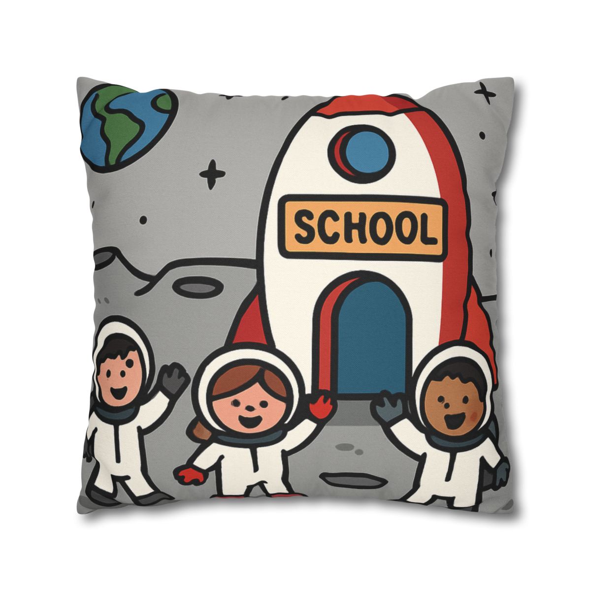 Rocket School On The Moon trendy patterned pillow cases