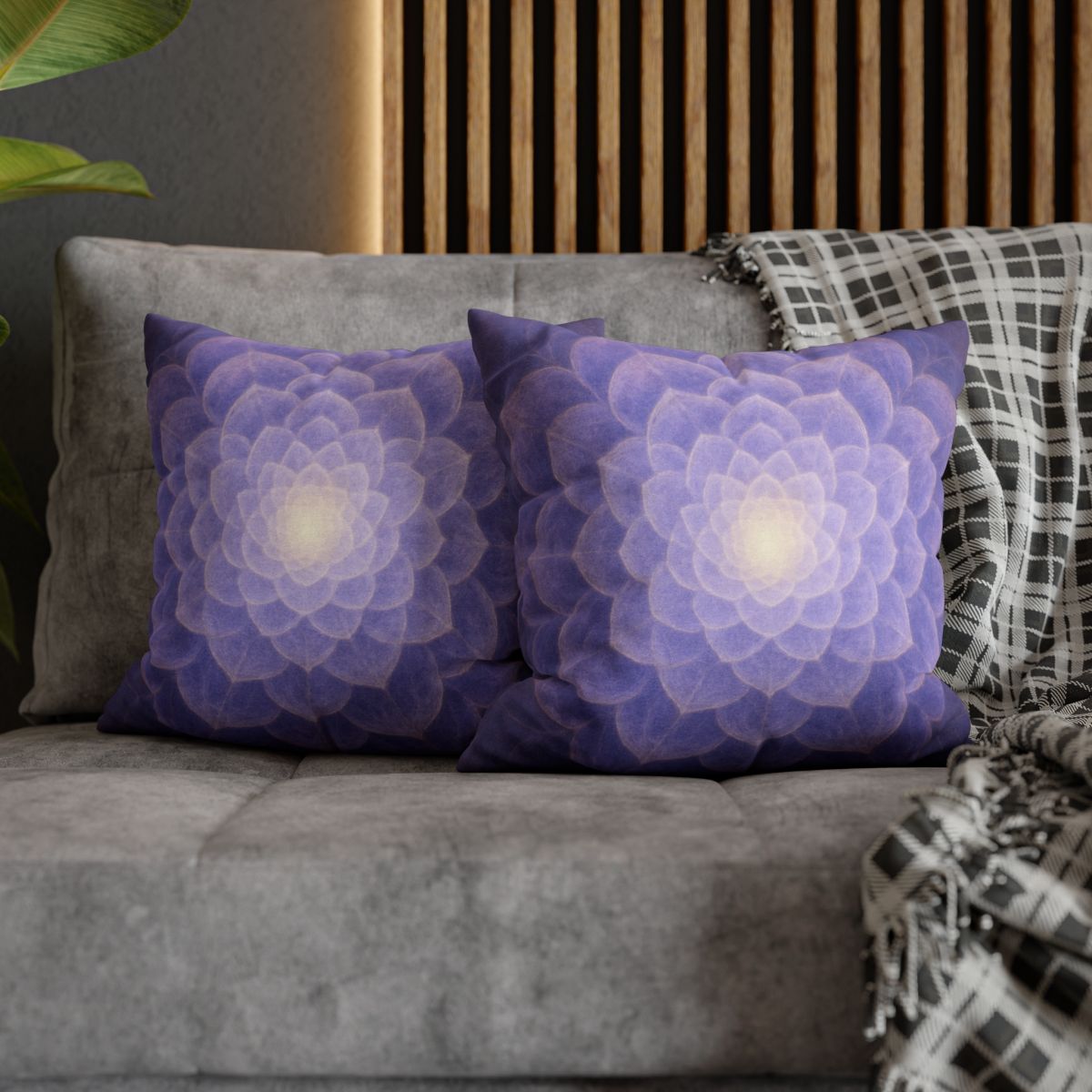Petal Fractal Rosette soft cotton pillow cases
