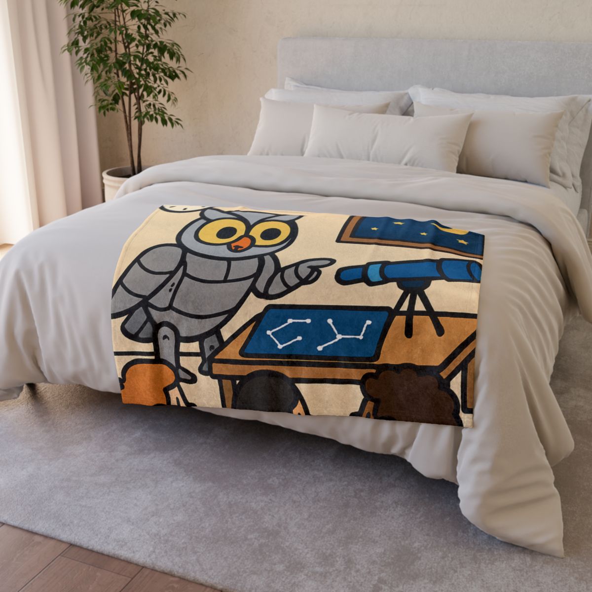 Robot Owl Telescope Workshop warm winter blankets