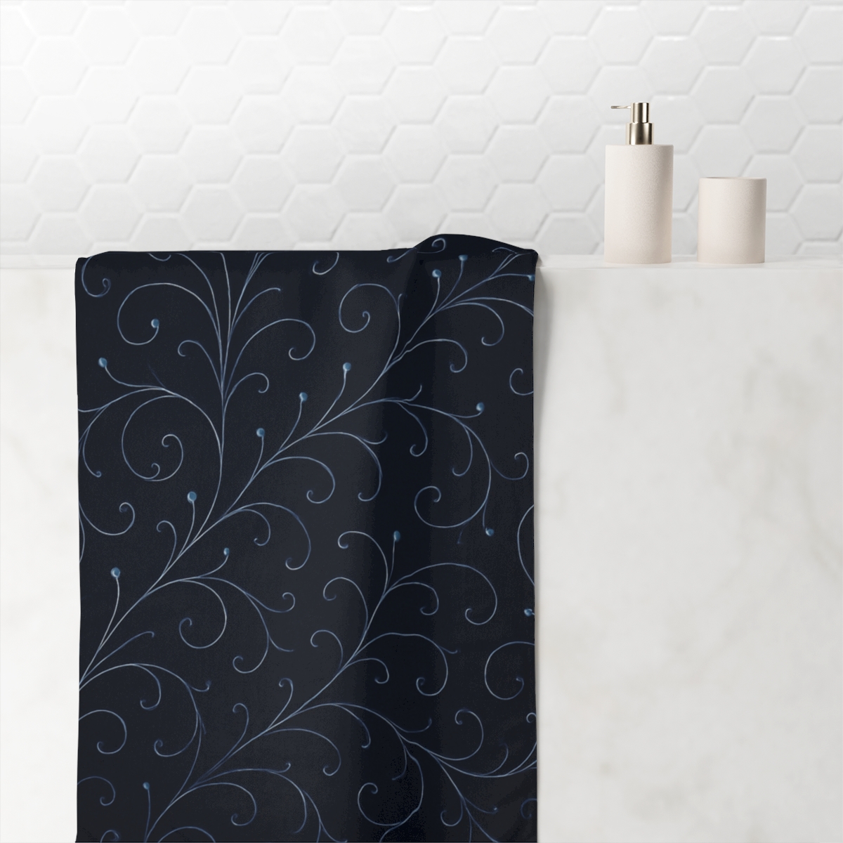 Vine Filigree Constellation soft cotton towels