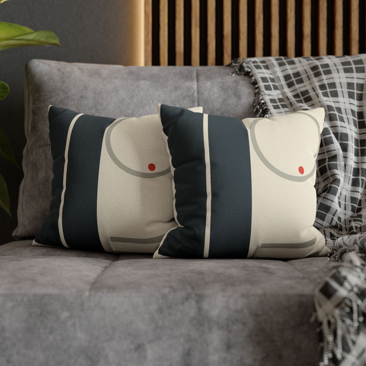 Split Rectangle With Floating Ring stylish decorative pillowcases