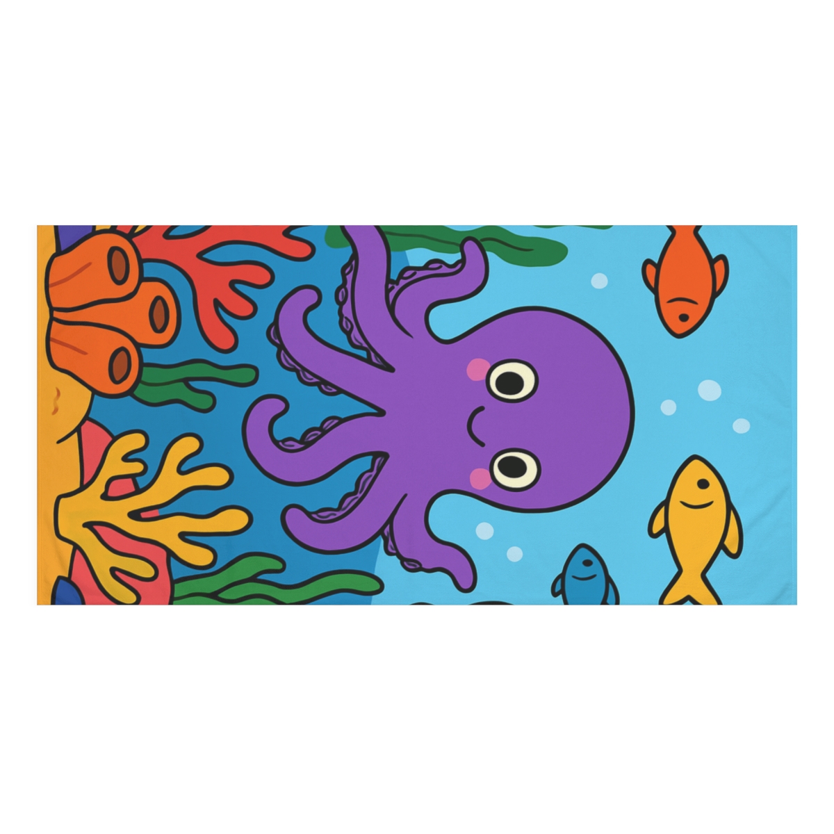 Underwater Adventure With Curious Octopus soft cotton towels