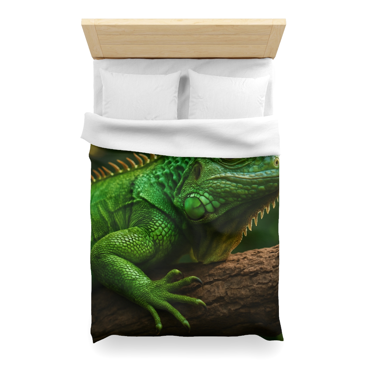 Emerald Gaze Green Iguana warm winter duvets