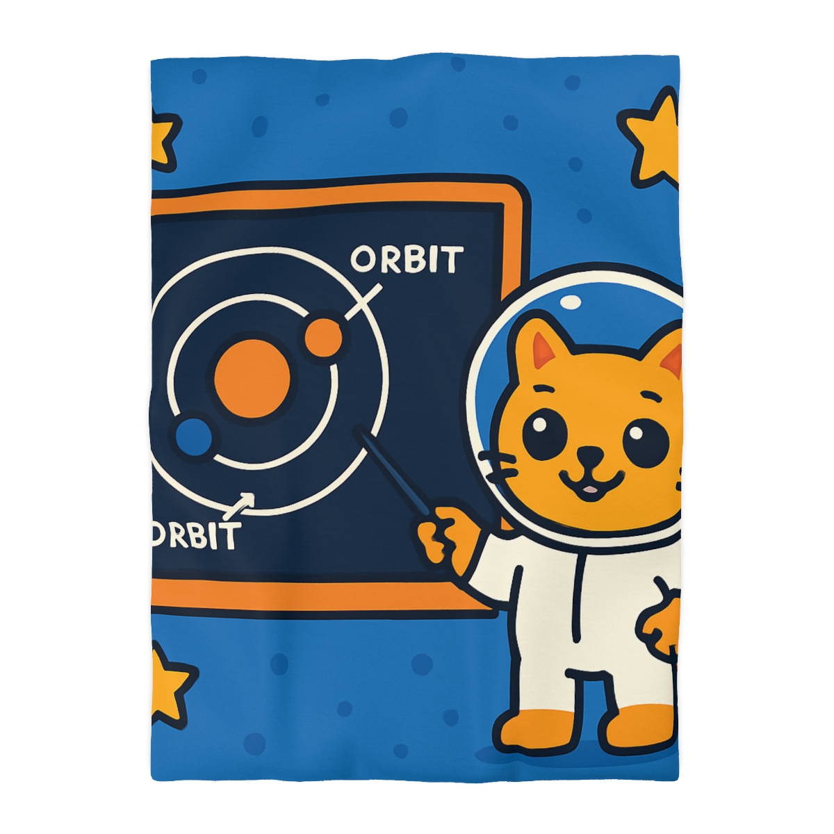 Comet Classroom Cat And The Orbit Chalkboard unique patterned duvets