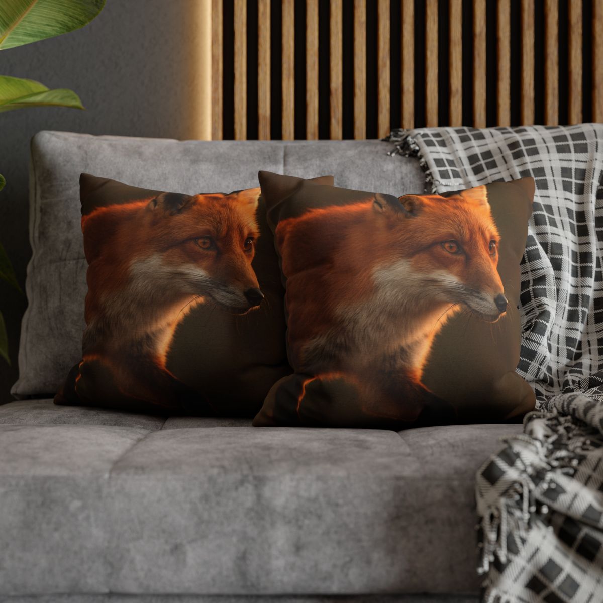 Crimson Whisper Red Fox personalized pillow covers