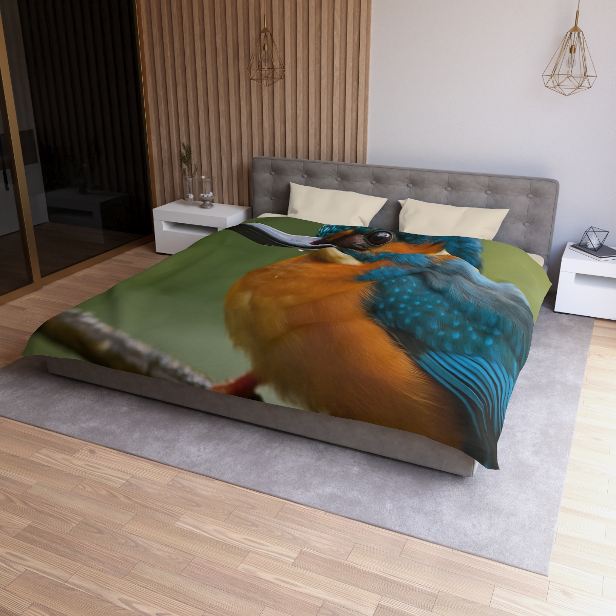 Aqua Bolt Kingfisher unique patterned duvets