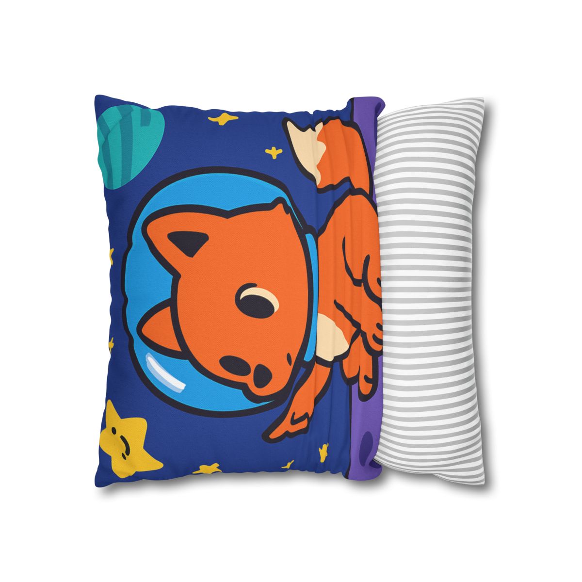Stargazing Space Fox designer print pillow cases