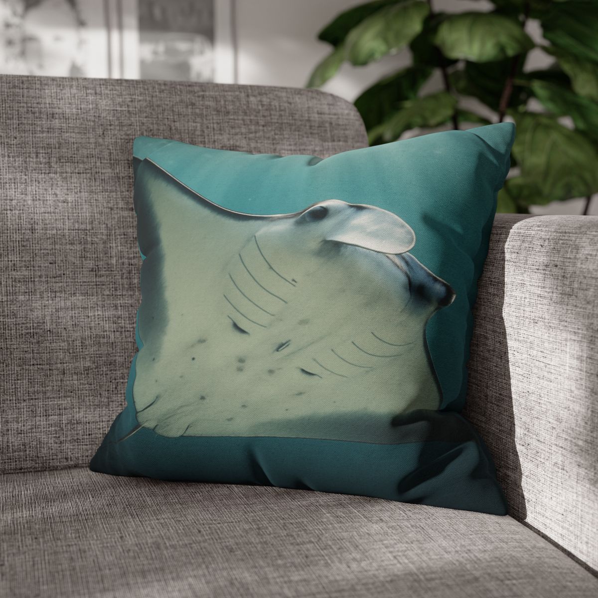 Celestial Glide Reef Manta Ray stylish decorative pillowcases