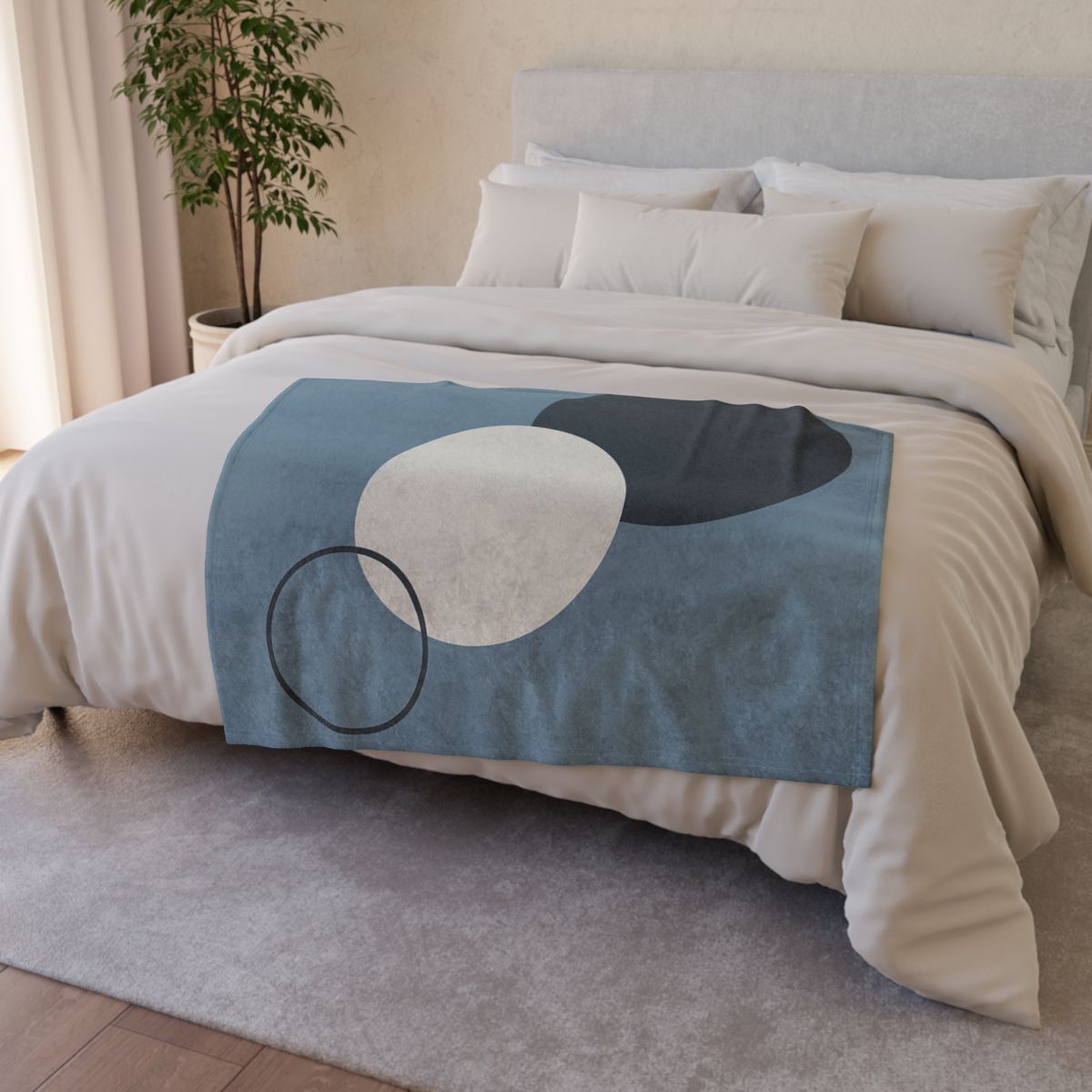 Staggered Circle Trio designer printed blankets