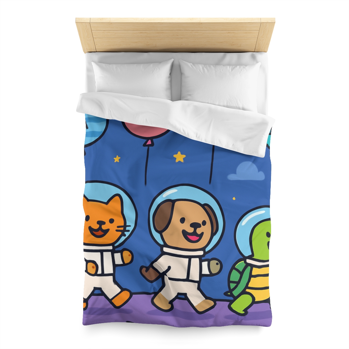 Planet Parade Of The Animal Astronauts designer printed duvets