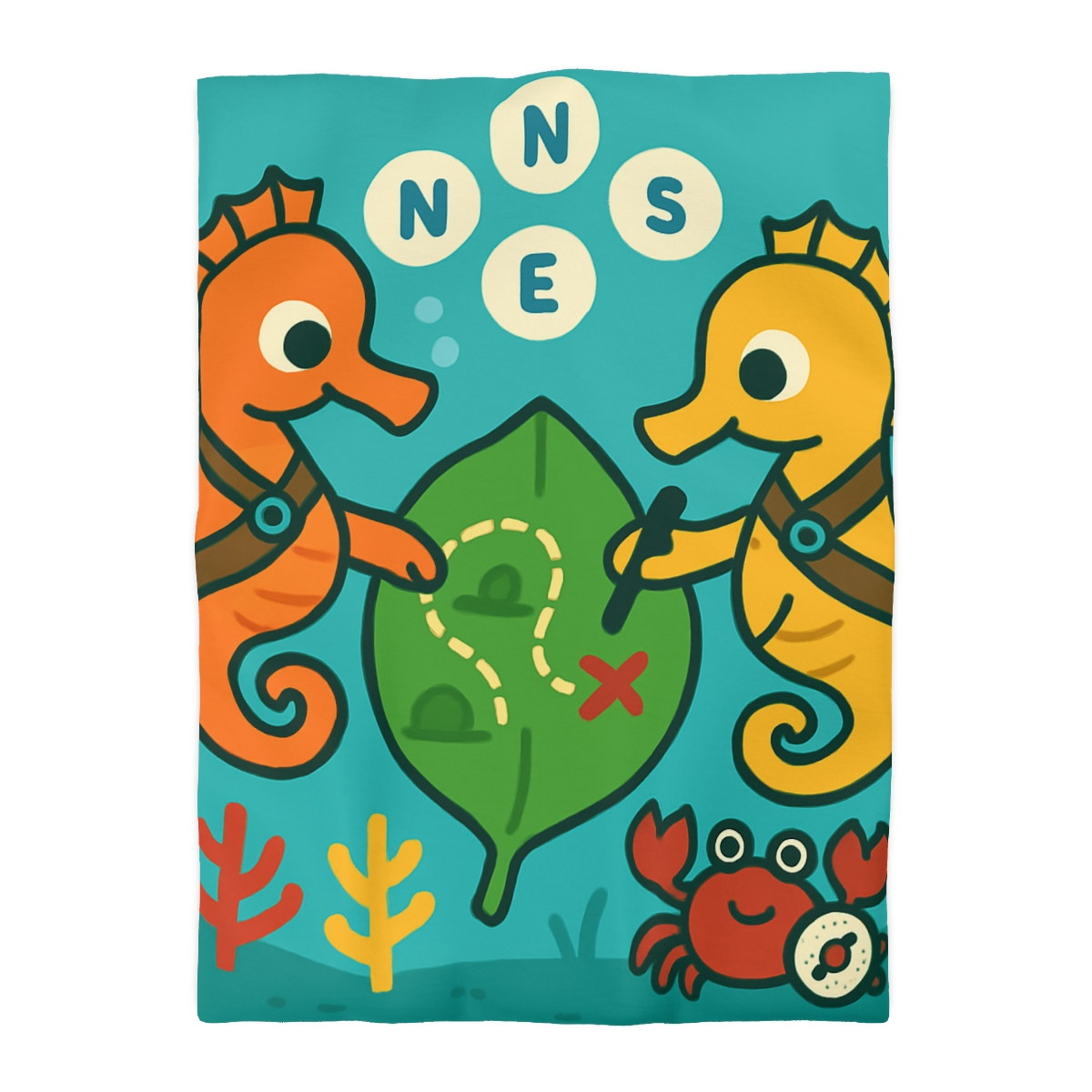 Underwater Map Makers The Seahorse Scouts personalized bedding duvets
