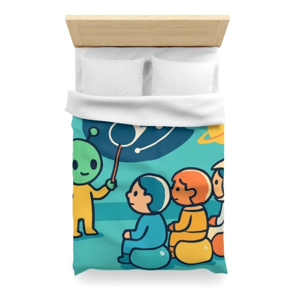 Comet Classroom On A Bubble Planet personalized bedding duvets