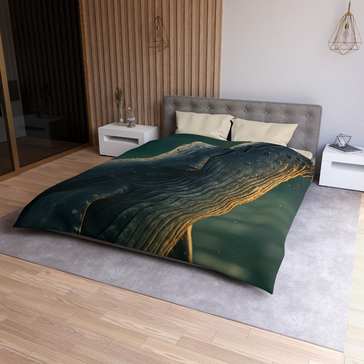 Silver Surge Humpback Whale soft comforter duvets