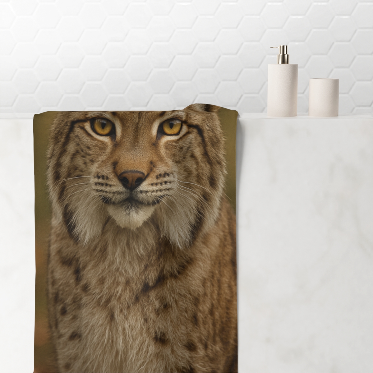 Ember Focus Eurasian Lynx stylish beach towels