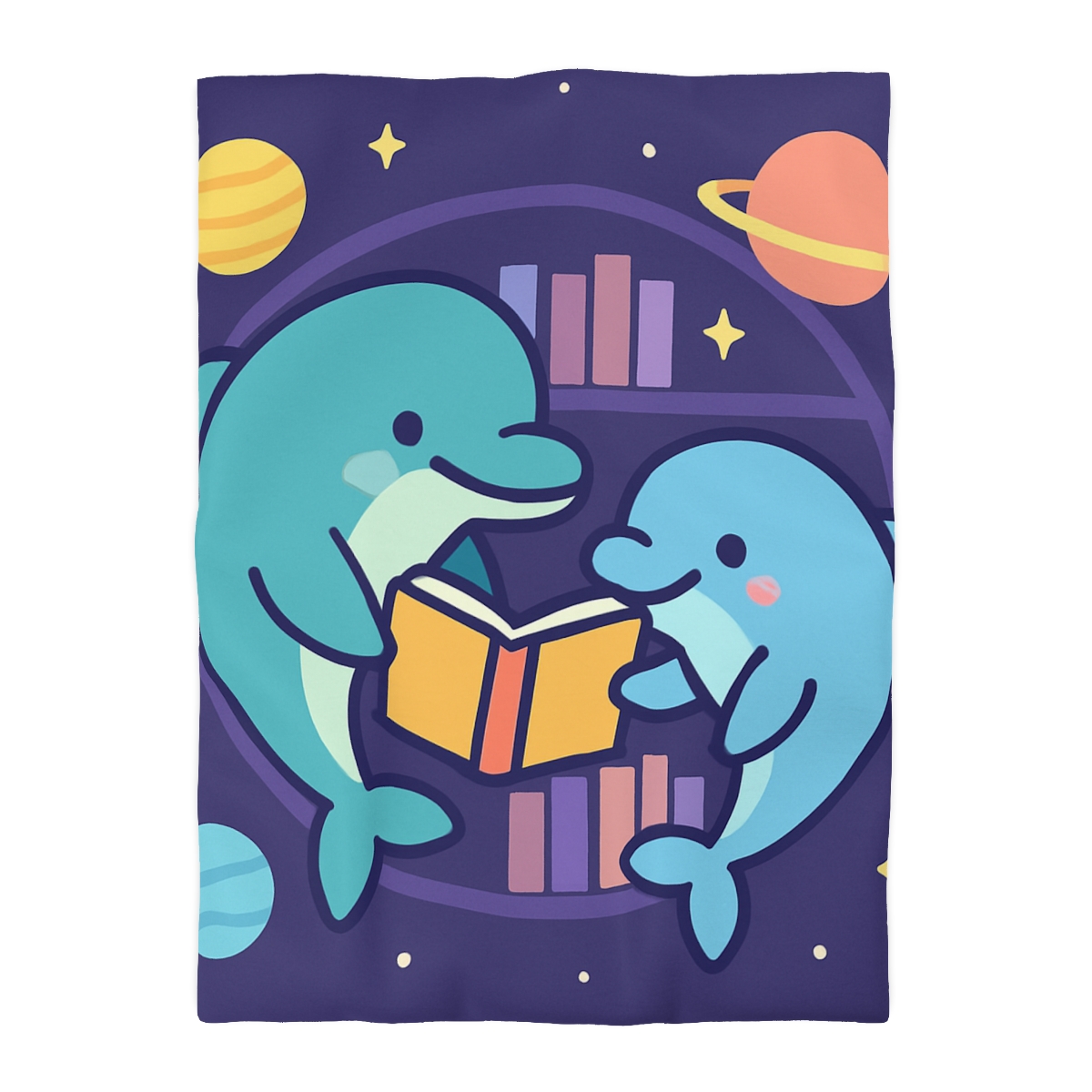 Nebula Library Dolphins personalized bedding duvets