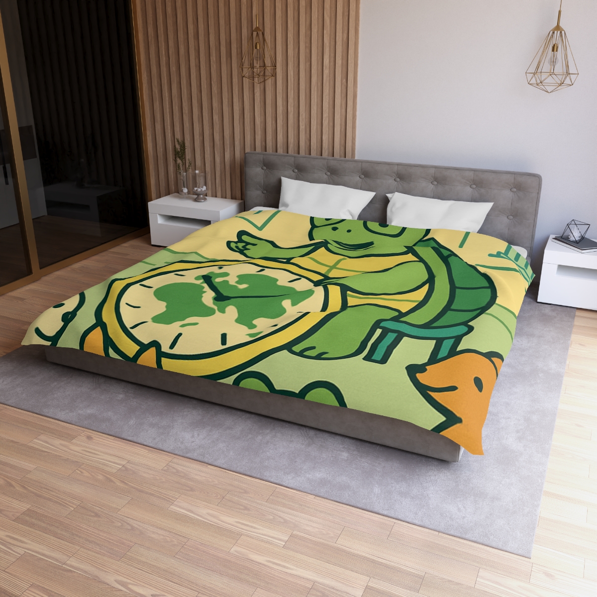 Time-Traveling Turtle School personalized bedding duvets
