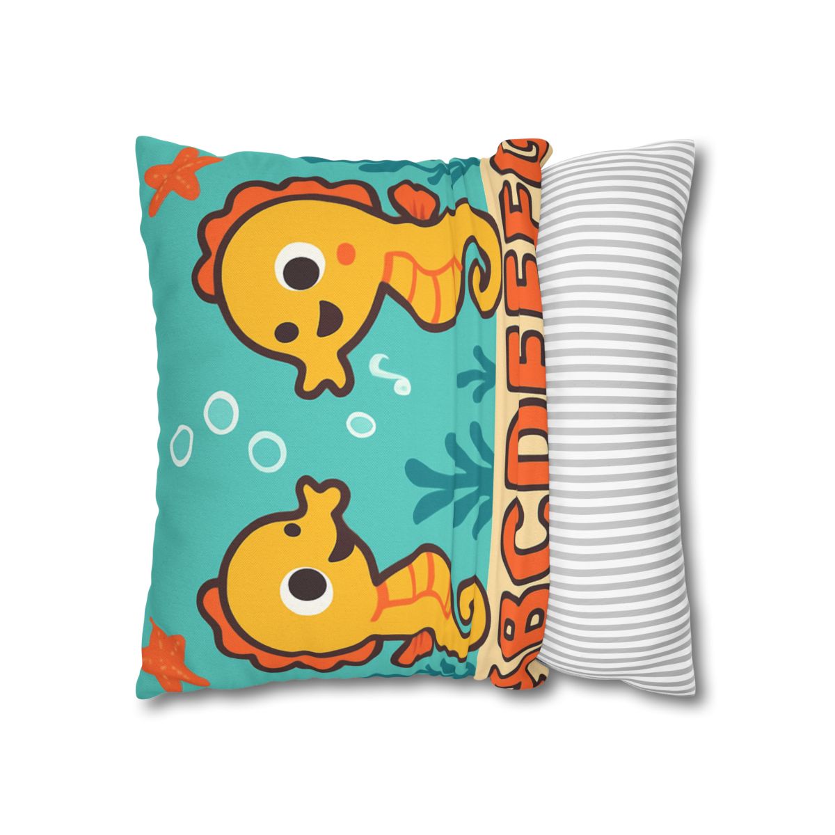Underwater Alphabet Reef With Singing Seahorses personalized pillow covers