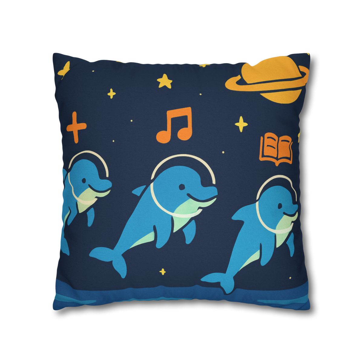 Space School Of The Ocean Dolphins designer print pillow cases