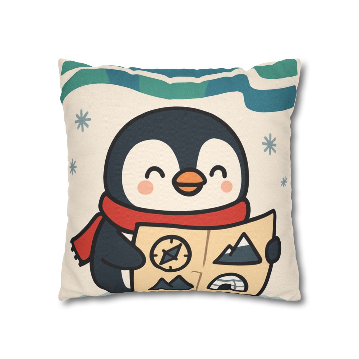 Polar Lights Penguin Map Quest comfortable bedding pillow covers