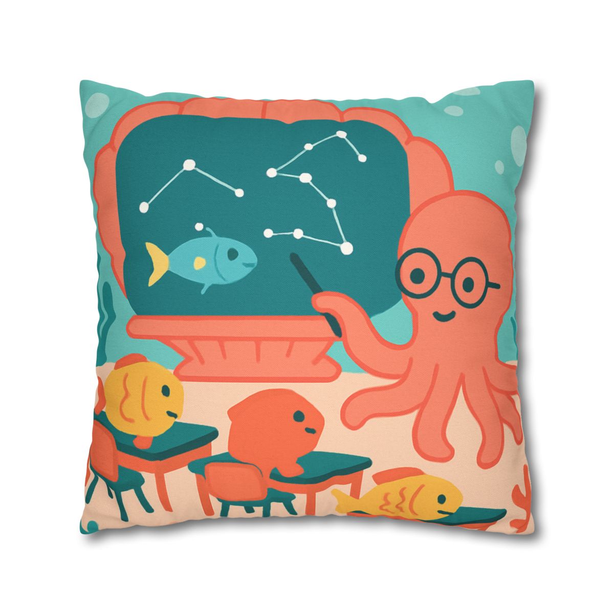 Cosmic Coral Classroom soft cotton pillow cases