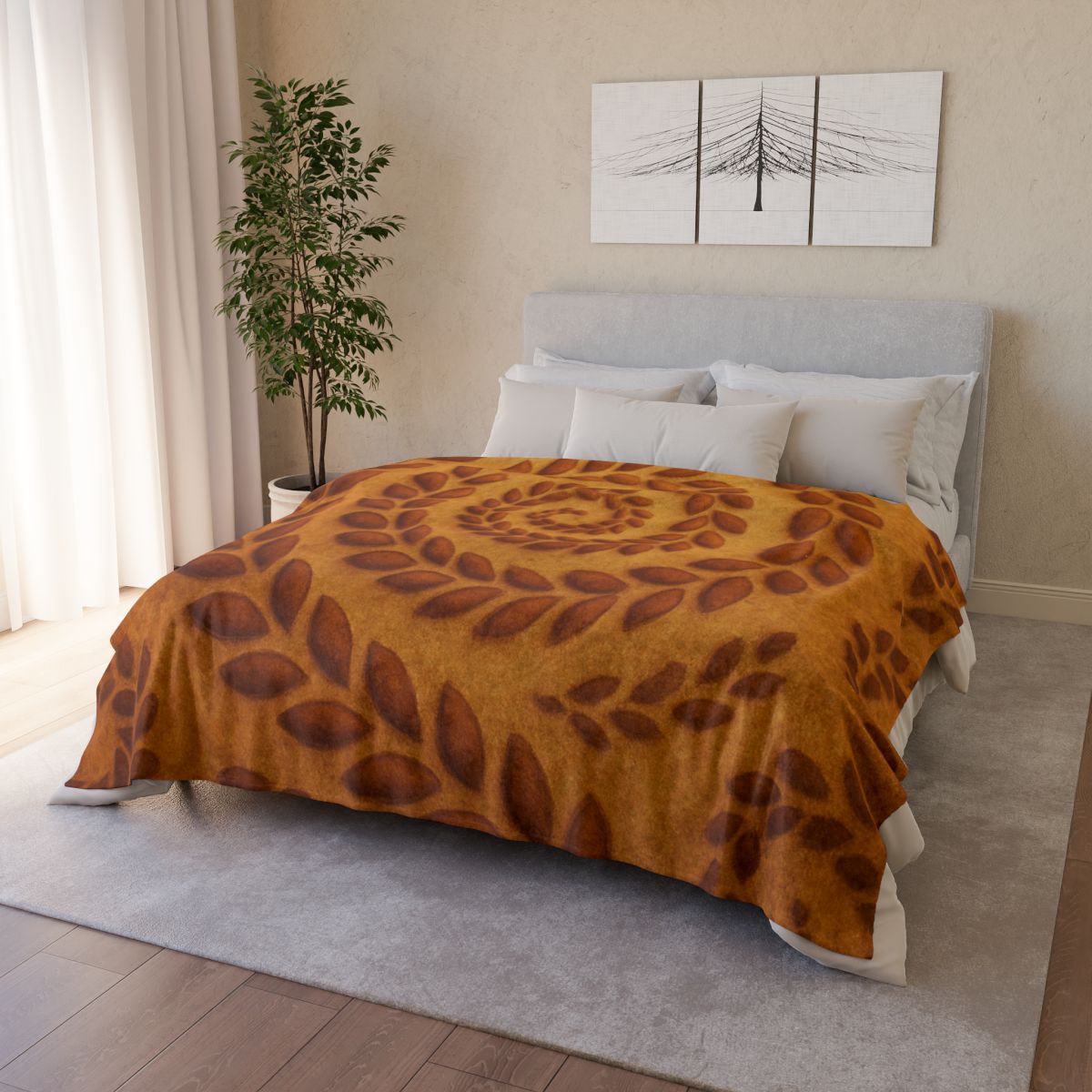 Spiral Seed Pod Chorus decorative home blankets