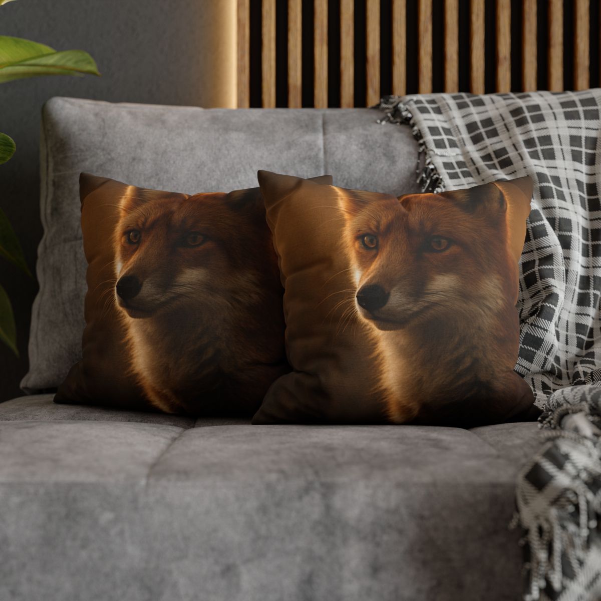 Crimson Whisper Red Fox comfortable bedding pillow covers