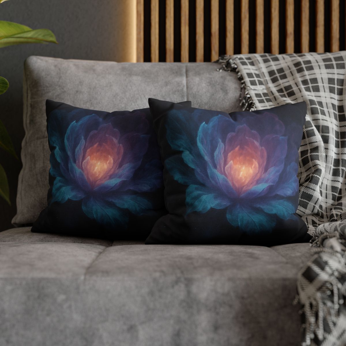 Prismatic Void Bloom comfortable bedding pillow covers