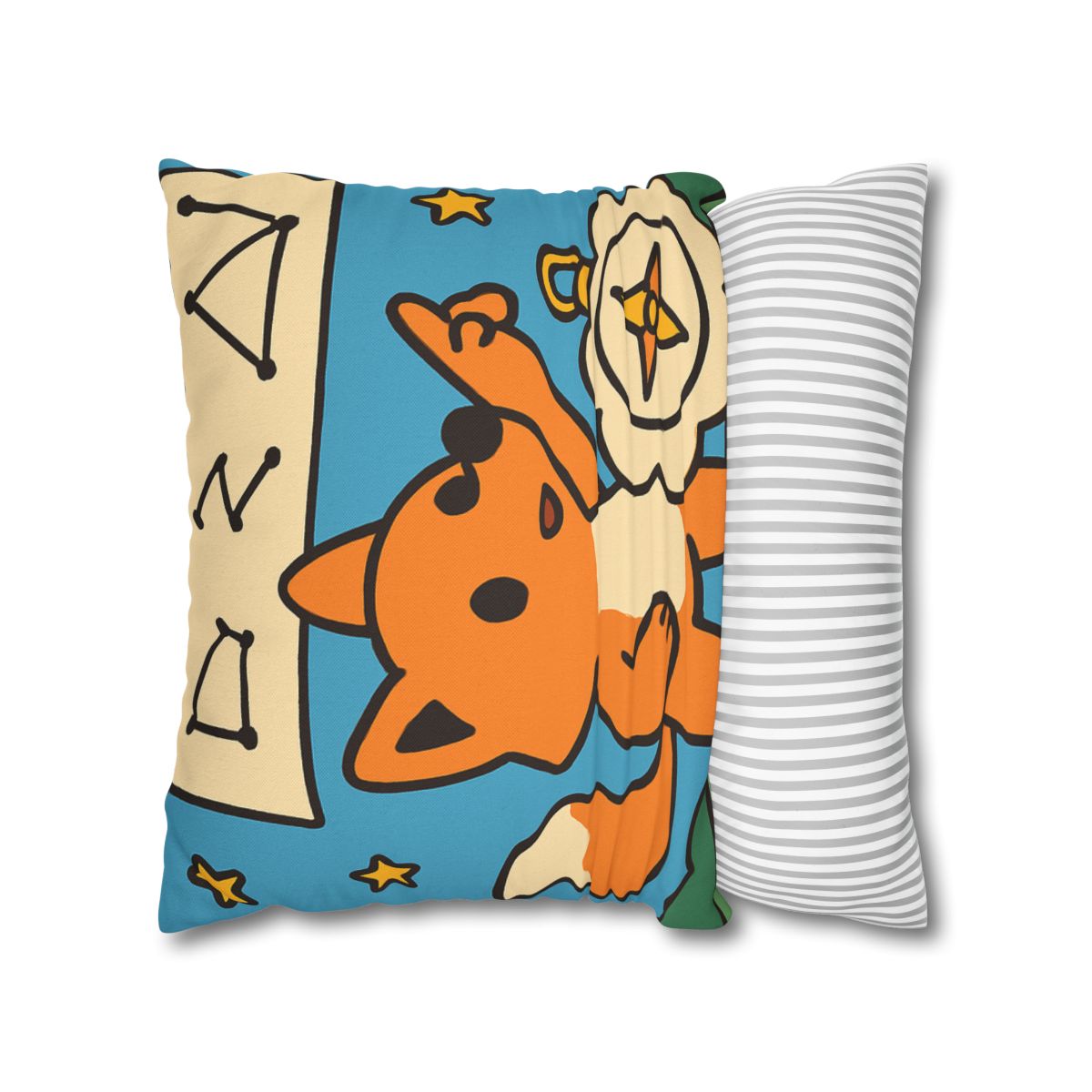 Sky Map Fox And The Cloud Compass designer print pillow cases