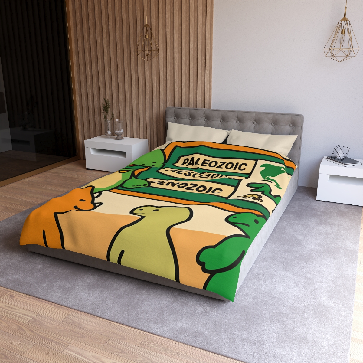 Time Traveling Dino Classroom unique patterned duvets