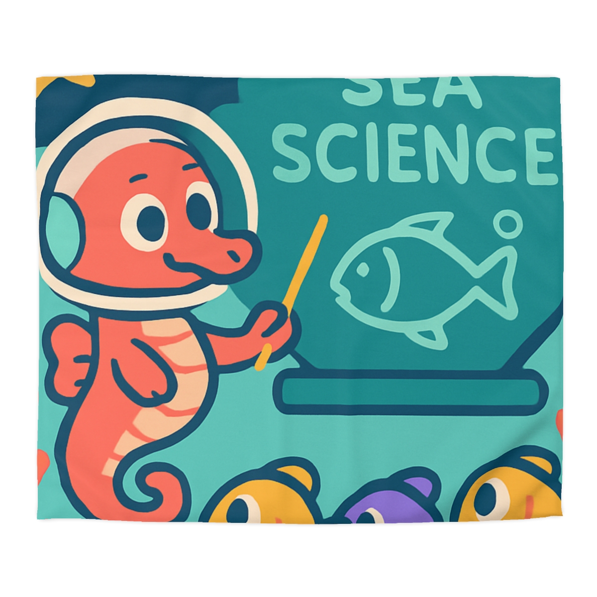 Galactic Seahorse Classroom personalized bedding duvets