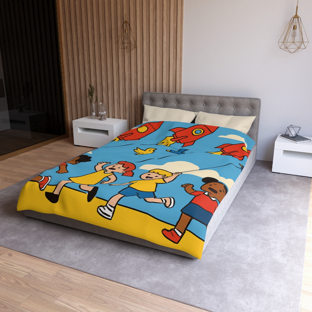 Rocket Kite Race soft comforter duvets