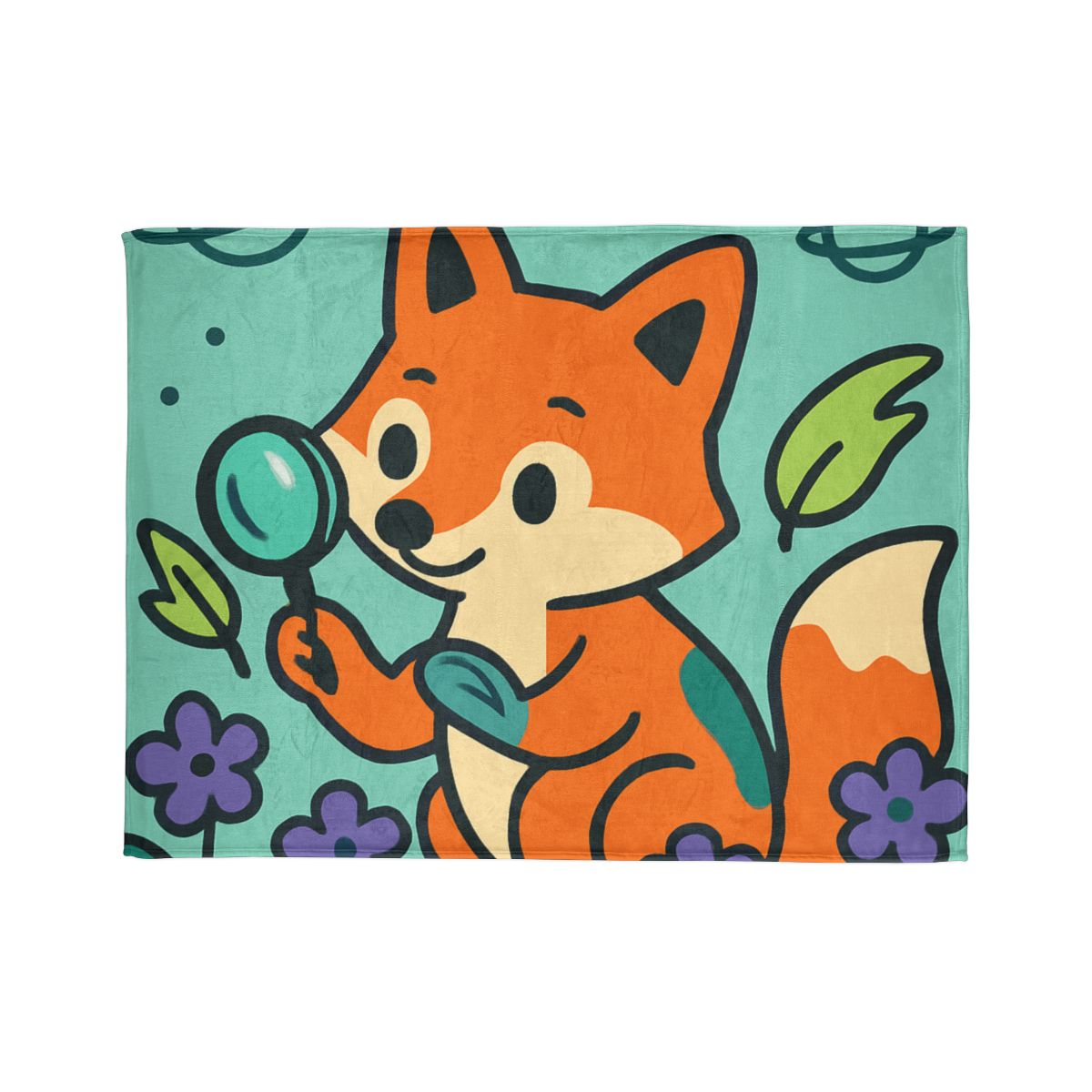 Galaxy Garden Fox soft fleece blankets