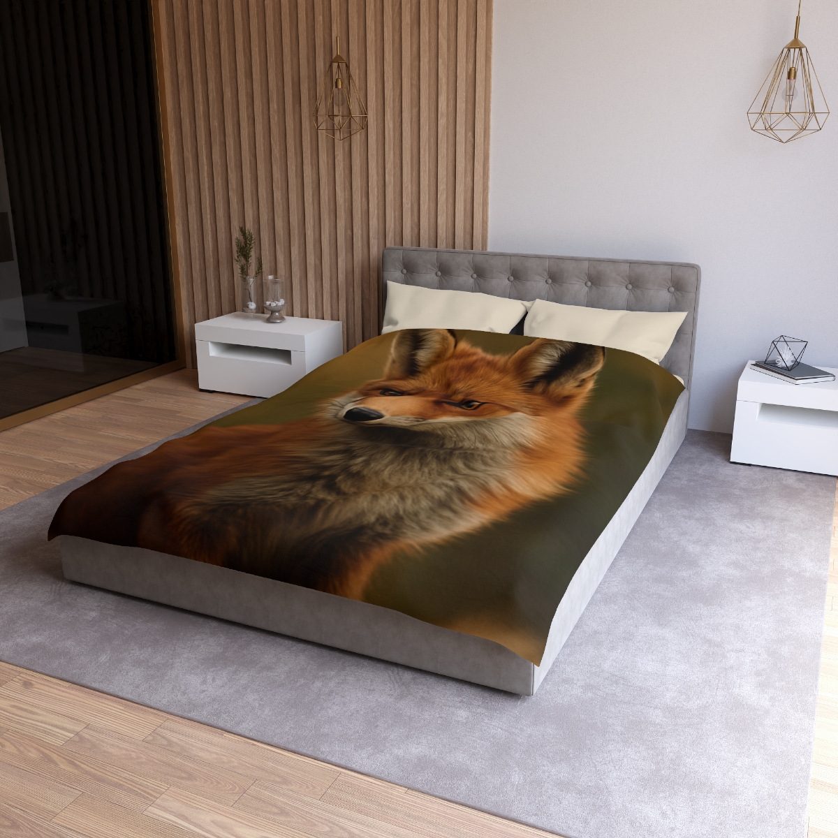 Crimson Whisper Red Fox unique patterned duvets