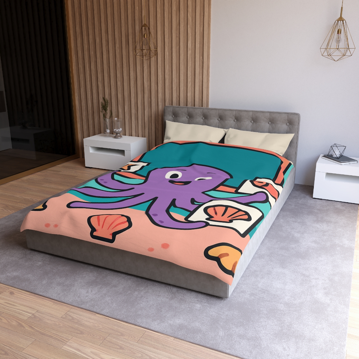 Coral Classroom Octopus soft comforter duvets