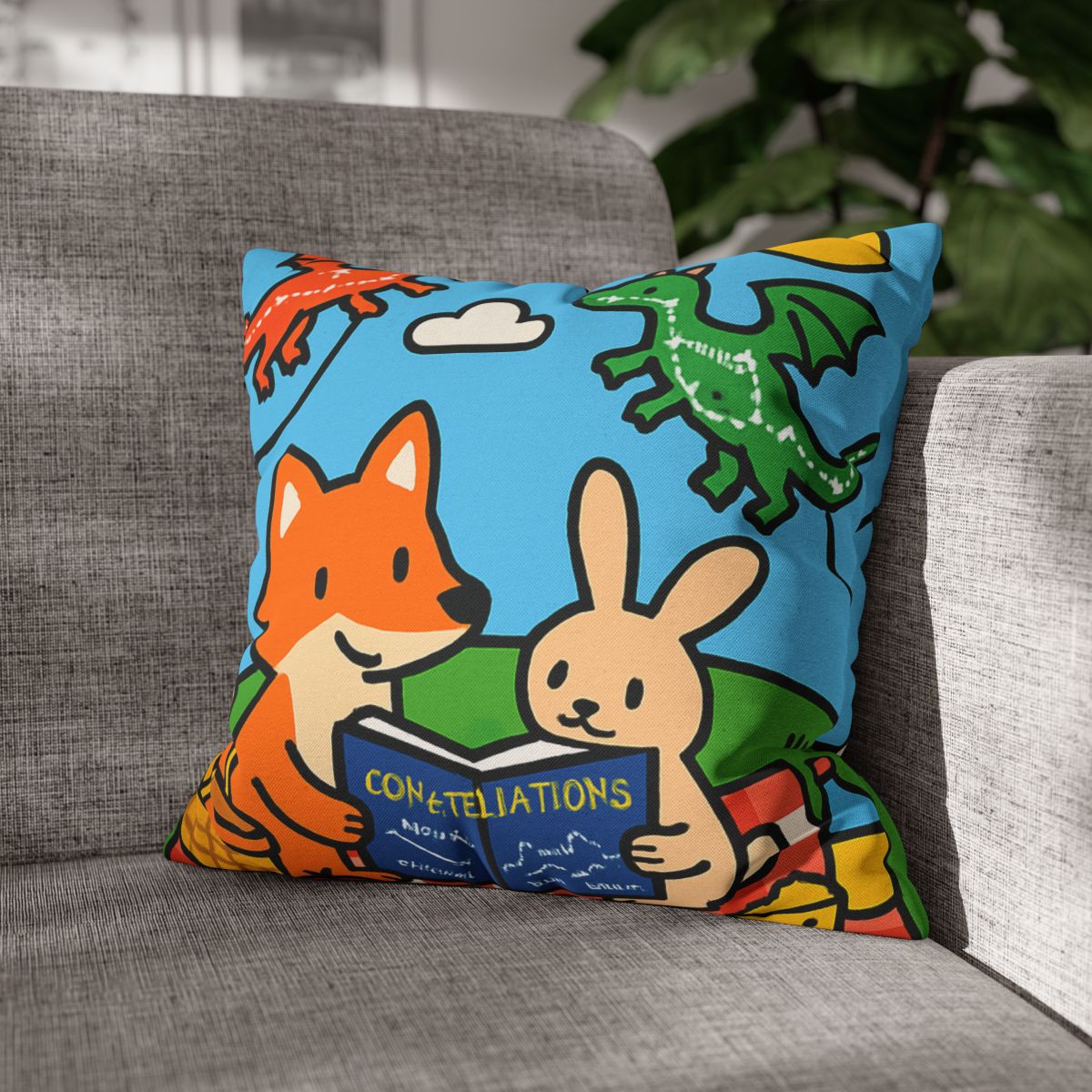 Sky Map Picnic With Dragon Kites personalized pillow covers